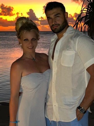 Sam Asghari with his fiance Britney Spears